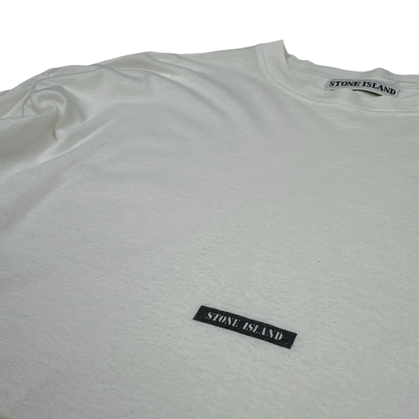 Stone Island Vintage 90’s White Cotton Spellout Long sleeve T Shirt - Large