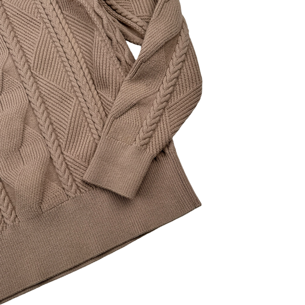 Burberry Blush Pink Wool Cable Knit Jumper - Medium
