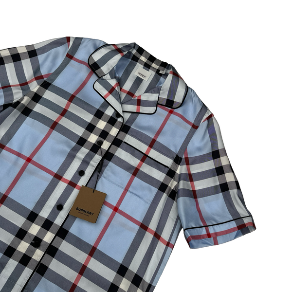 Burberry Silk Nova Check Button Up Pyjama Shirt - Medium