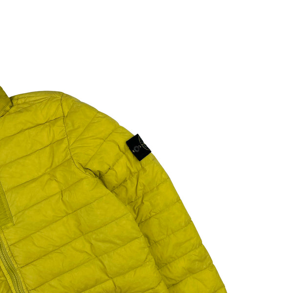 Stone Island 2019 Yellow Loom Woven Down Chambers Jacket - Medium