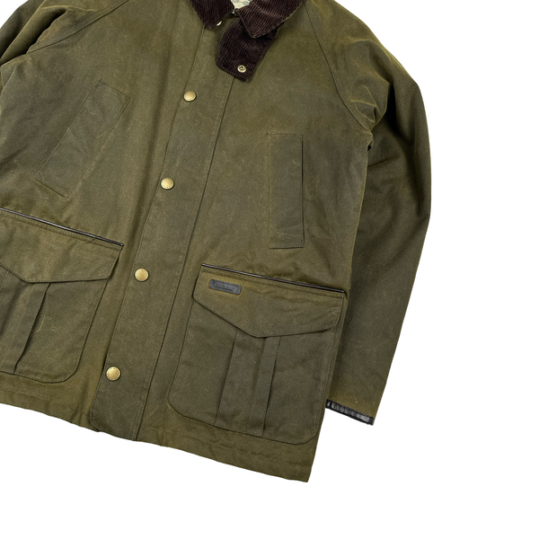Barbour Green Cotton Wax Field Jacket - Small