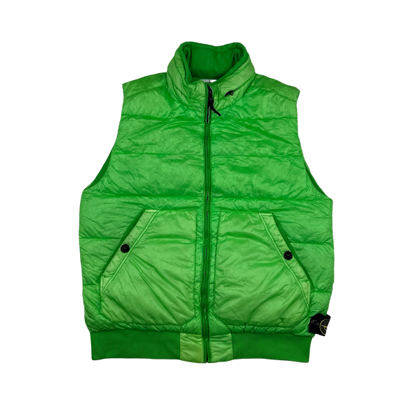 Stone Island 2012 Green Garment Dyed 30th Anniversary Down Filled Gilet - XXL