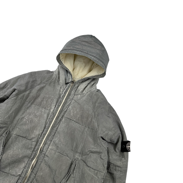 Stone Island AW2000 Hooded Silver Pure Metal Shell - Medium