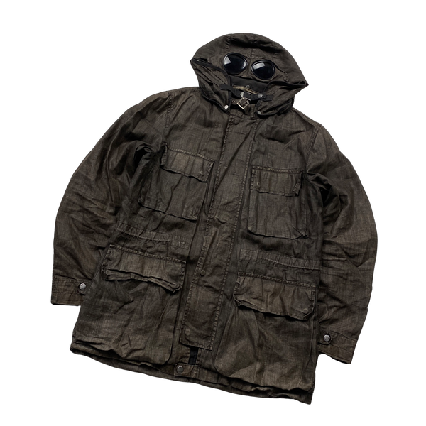 CP Company 2004 Vintage Lino Flax Goggle Jacket - Medium