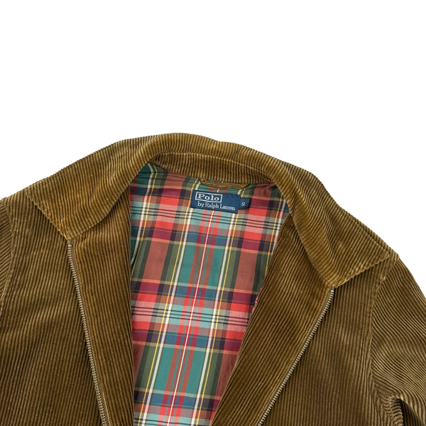 Ralph Lauren Brown Corduroy Cotton Lined Zipped Jacket - Small