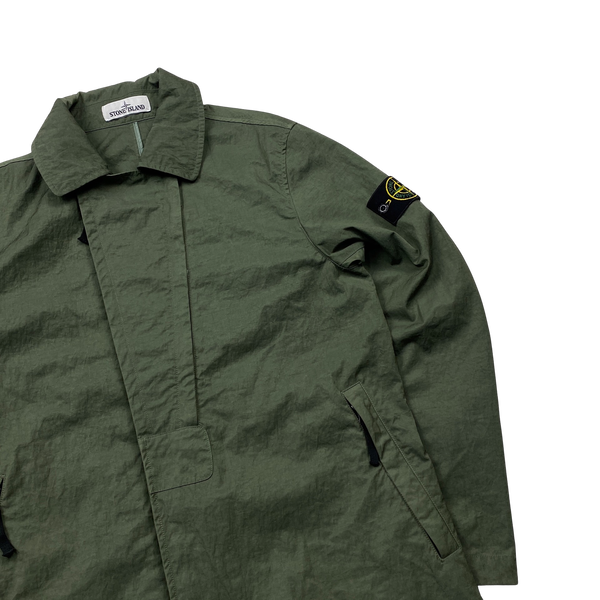 Stone Island Green Tightly Woven Nylon Twill-TC Jacket - Small