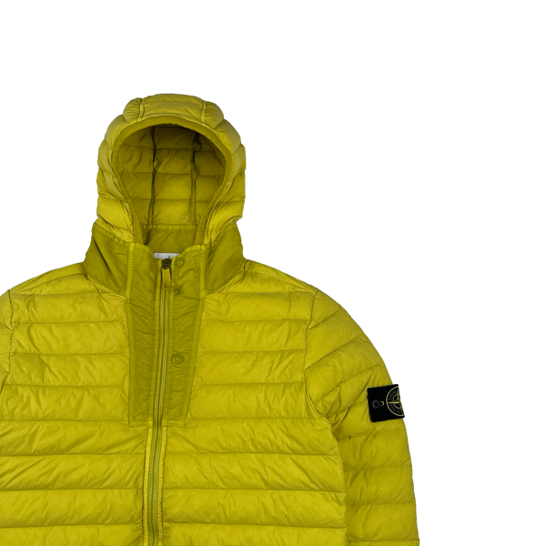 Stone Island 2019 Yellow Loom Woven Down Chambers Jacket - Medium