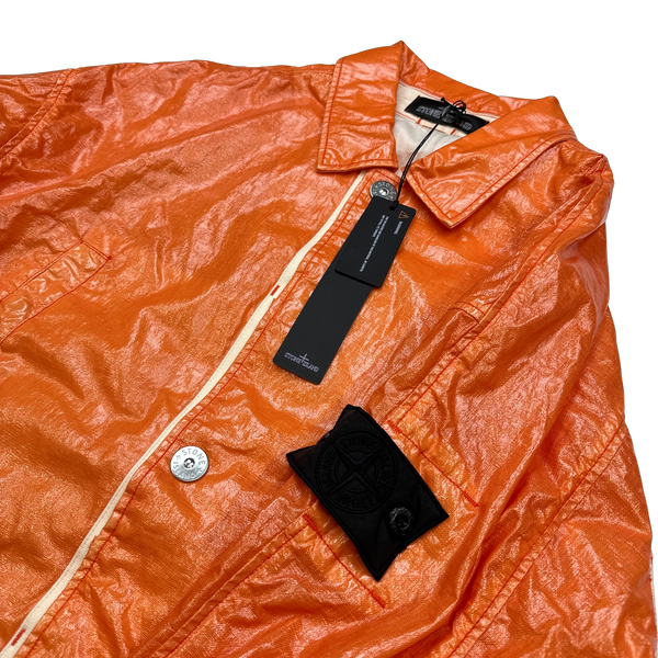 Stone Island 2022 Shadow Project Glass Linen Jacket Orange - Medium