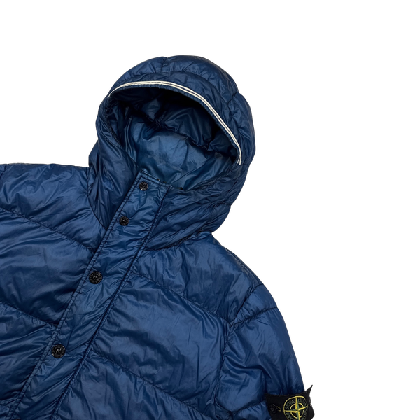 Stone Island 2013 Blue Garment Dyed Puffer Jacket - Large