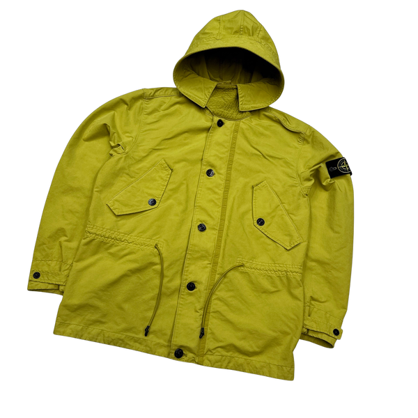 Stone Island Yellow David TC Garment Dyed Parka Jacket - Medium – Mat's ...