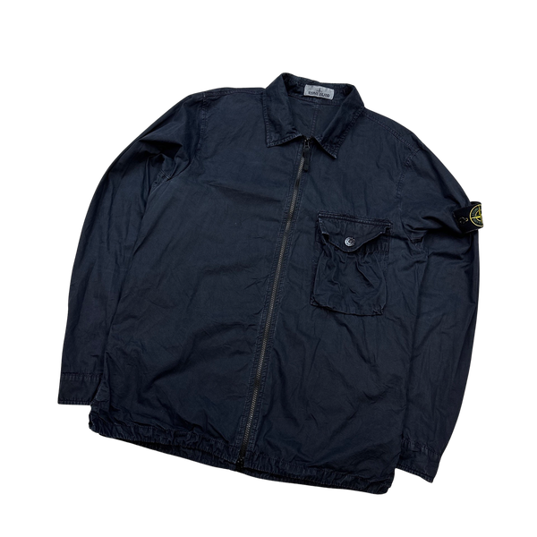 Stone Island 2020 Navy Cotton Overshirt - Large