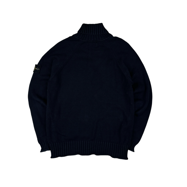 Stone Island 2022 Navy Wool Roll Neck Jumper - Medium