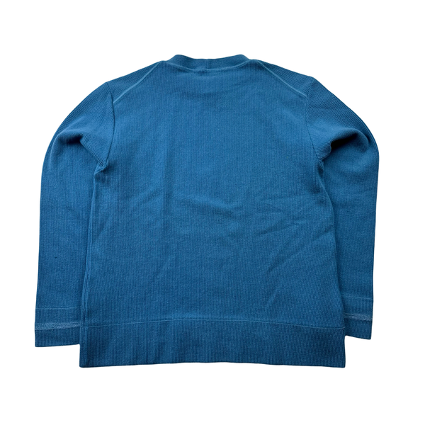 CP Company 2000 Boxy Fit Wool Blend Blue Crewneck Jumper - Small