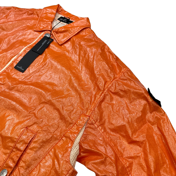 Stone Island 2022 Shadow Project Glass Linen Jacket Orange - Medium