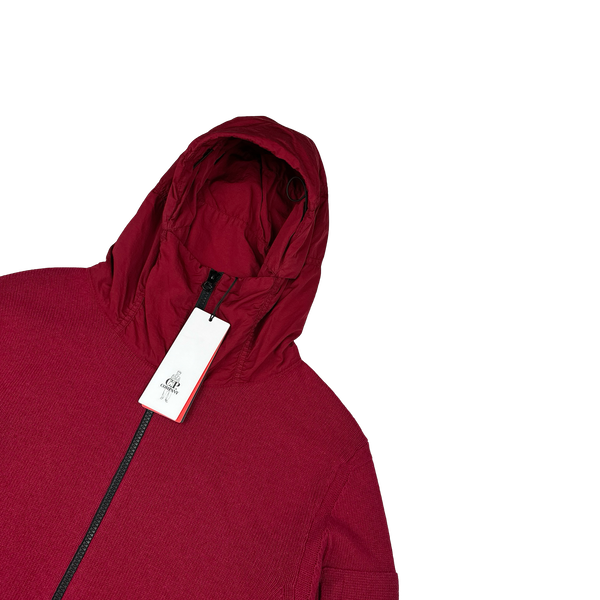 CP Company Wine Lens Viewer Wool Blend Zipped Hoodie - Medium