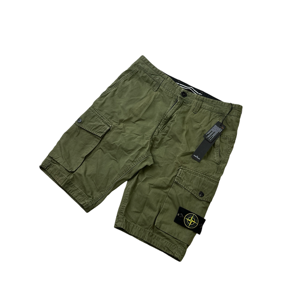 Stone Island 2020 Khaki Cotton Cargo Shorts - 30"