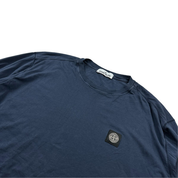 Stone Island Navy Cotton Long Sleeve T Shirt - 3XL