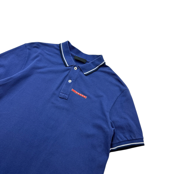 Prada Blue Cotton Polo Shirt - Large
