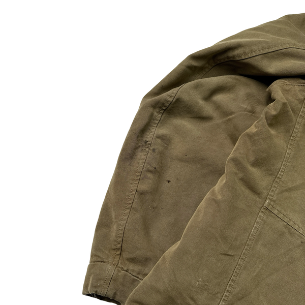 CP Company 2005 Brown Leather Detailed Goggle Jacket - Large