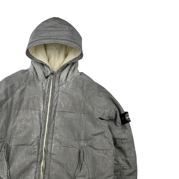 Stone Island AW2000 Hooded Silver Pure Metal Shell - Medium