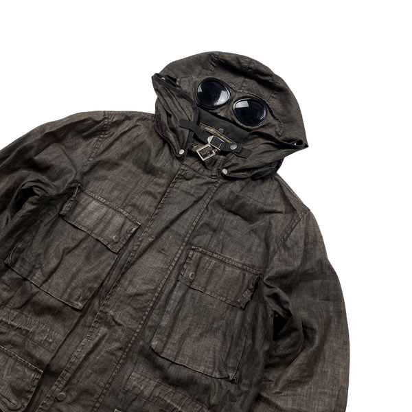 CP Company 2004 Vintage Lino Flax Goggle Jacket - Medium