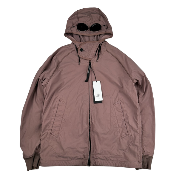 CP Company GD Shell Pink Hooded Lined Soft Shell Goggle Jacket - XL