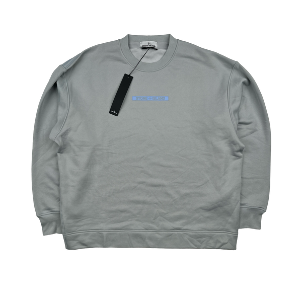 Stone Island 2022 Grey Spellout Crewneck Jumper - XL, XXL