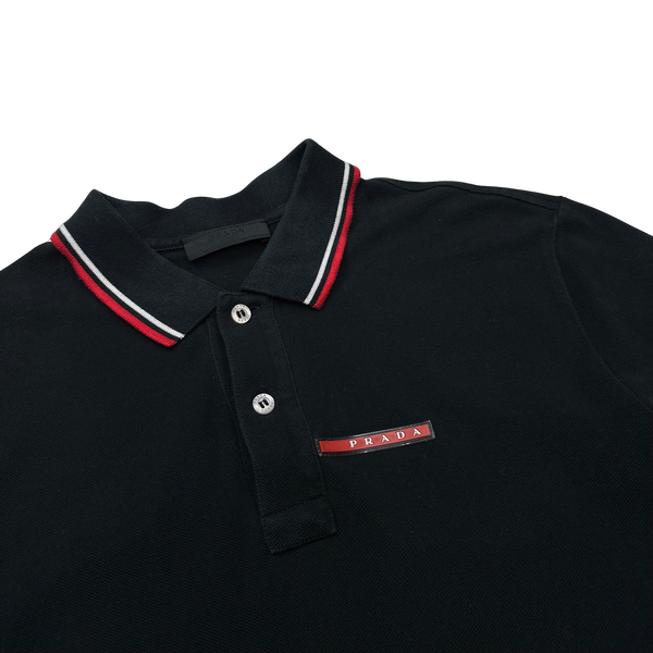 Prada black polo shirt hotsell