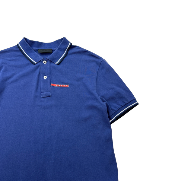 Prada Blue Cotton Polo Shirt - Large