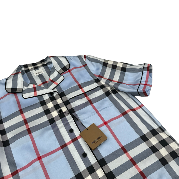 Burberry Silk Nova Check Button Up Pyjama Shirt - Medium