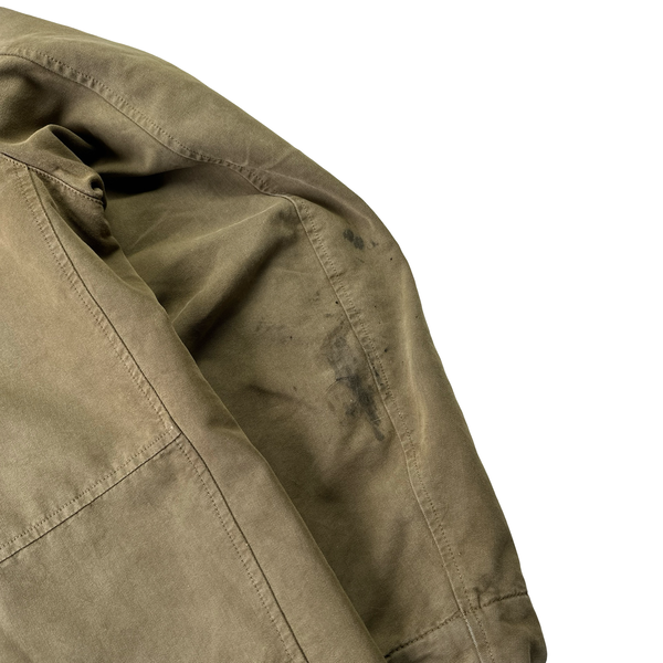 CP Company 2005 Brown Leather Detailed Goggle Jacket - Large