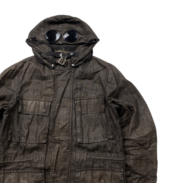 CP Company 2004 Vintage Lino Flax Goggle Jacket - Medium