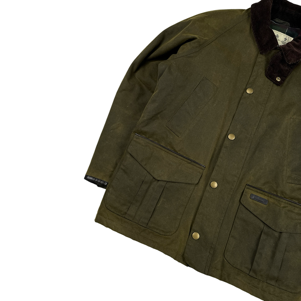 Barbour Green Cotton Wax Field Jacket - Small