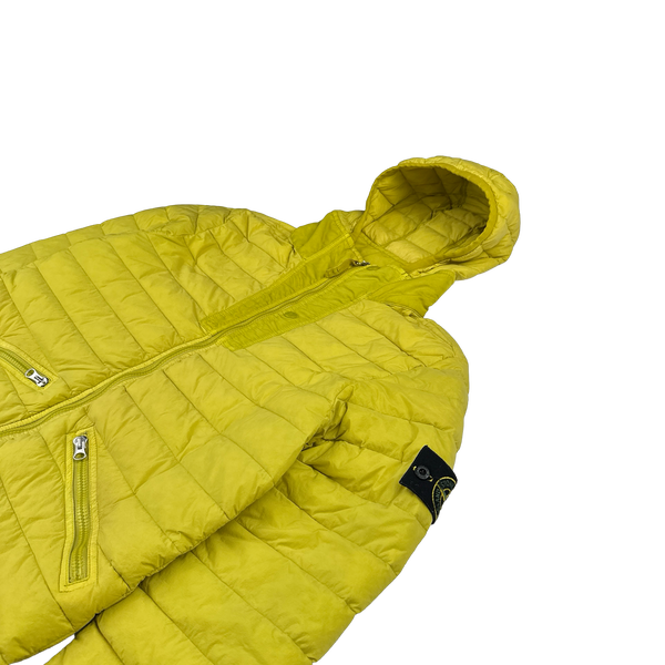 Stone Island 2019 Yellow Loom Woven Down Chambers Jacket - Medium