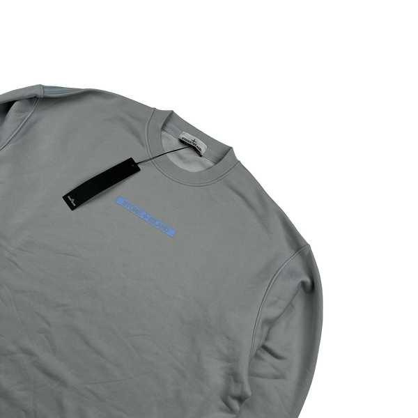Stone Island 2022 Grey Spellout Crewneck Jumper - XL, XXL