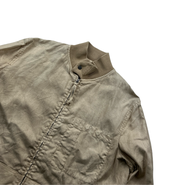 CP Company 2002 Lino Flax Cotton Blend Tan Harrington - Medium
