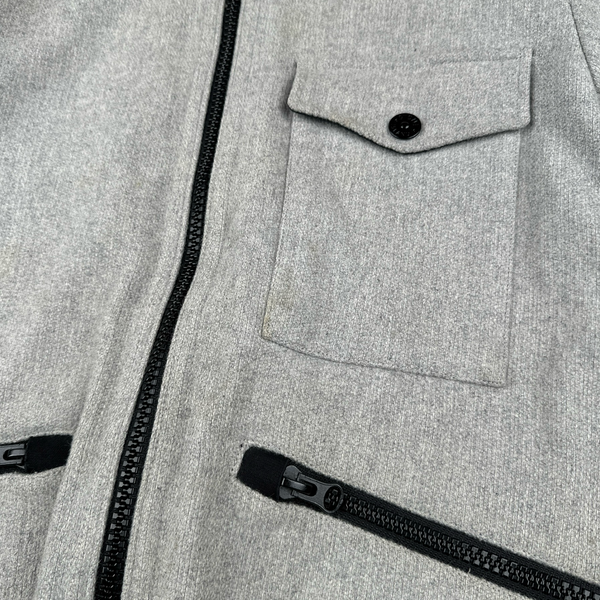 Stone Island 2017 Grey Panno Speciale Long Wool Jacket - Large