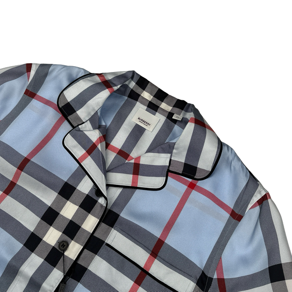 Burberry Silk Nova Check Button Up Pyjama Shirt - Medium