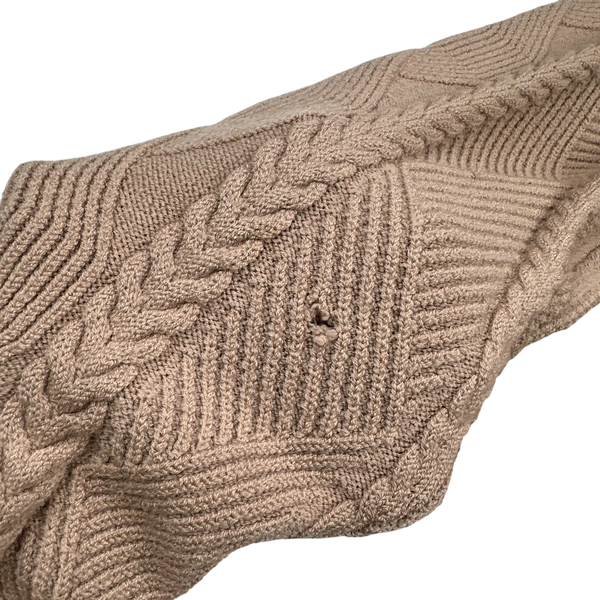 Burberry Blush Pink Wool Cable Knit Jumper - Medium