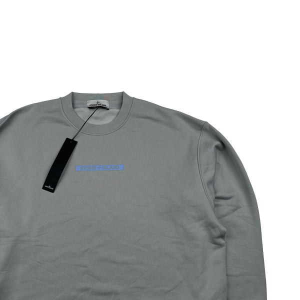 Stone Island 2022 Grey Spellout Crewneck Jumper - XL, XXL