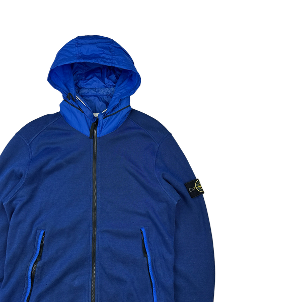 Stone Island 2014 Blue Cotton Nylon Blend Zipped Jumper - Small