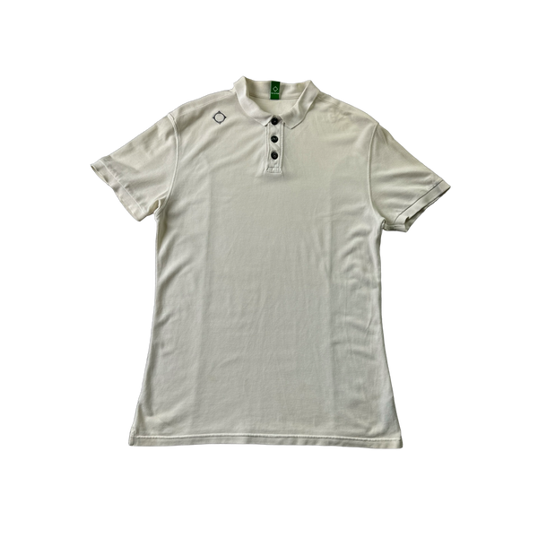 Ma Strum White Cotton Polo Shirt - Small