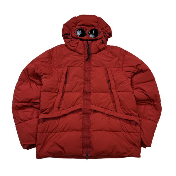 CP Company Red Nycra Goggle Puffer Jacket - Large