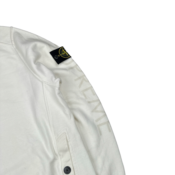 Stone Island Supreme 2014 White Cotton Spellout Tracksuit - XL