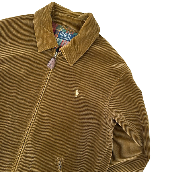 Ralph Lauren Brown Corduroy Cotton Lined Zipped Jacket - Small