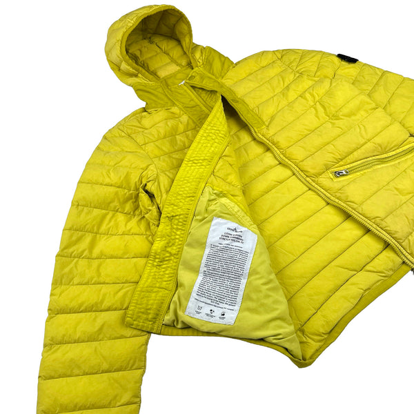 Stone Island 2019 Yellow Loom Woven Down Chambers Jacket - Medium