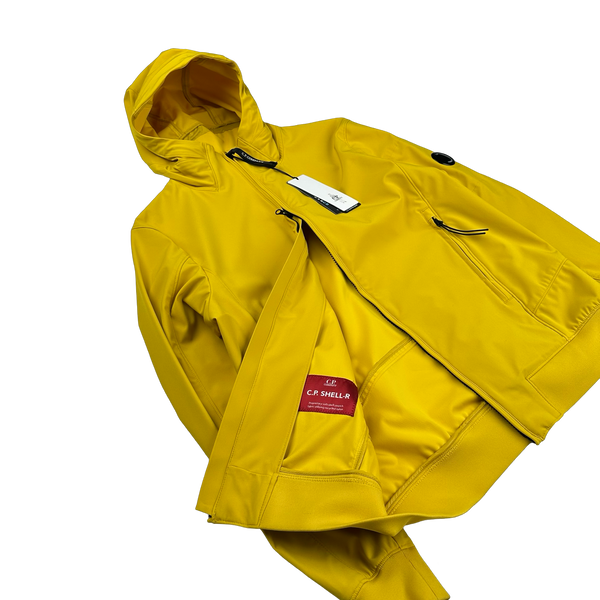 CP Company Yellow Soft Shell R Hooded Jacket - Large