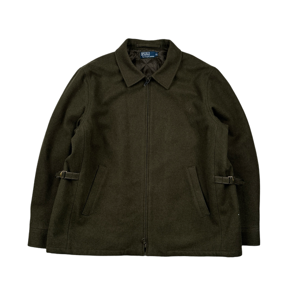 Ralph Lauren 2004 Khaki Wool Quilted Lined Harrington - XL
