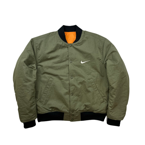 Nike x Stussy 2023 Reversible Green Orange Patch Work Bomber Jacket Mat s Island