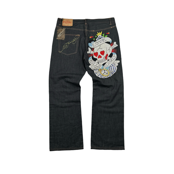 Ed Hardy by online Christian Audigier Denim Jeans Women’s 29 Rhinestone Skull Pockets